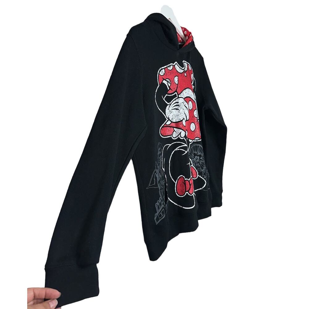 Disneyland Disney Parks Minnie Mouse Black Hoodie Sweater with Ears Size Medium - Picture 3 of 8